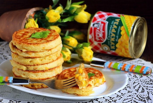 Оладьи из сладкой кукурузы